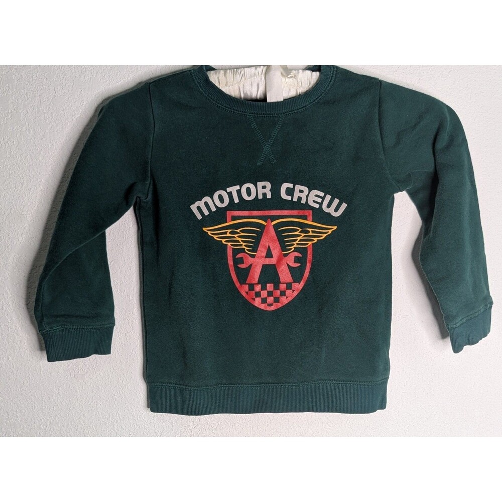 JOE BOXER MOTOR CREW TODDLER SWEATSHIRT GREEN SIZE 4T COTTON POLYESTER (785)